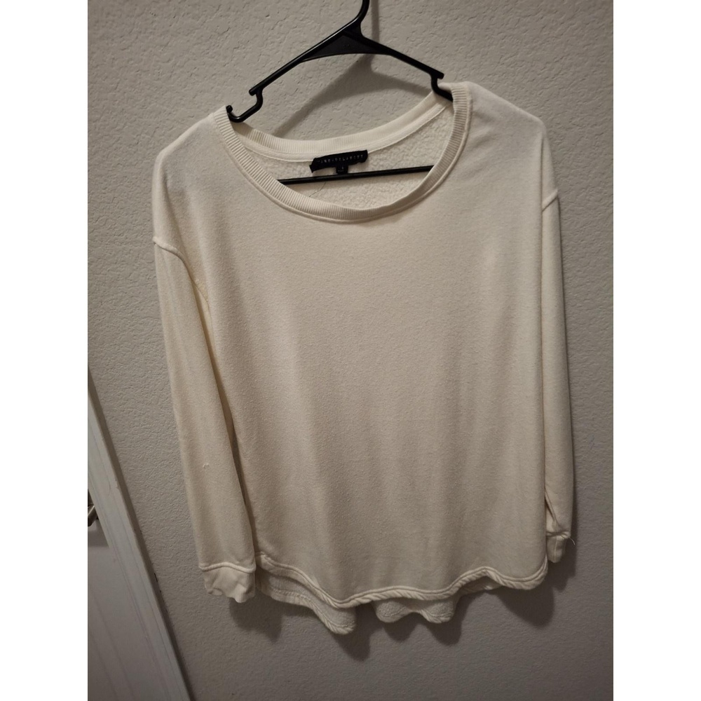 Jane & Delancey Small‎ Cream Soft Textured Knit Pullover Classic Sweater